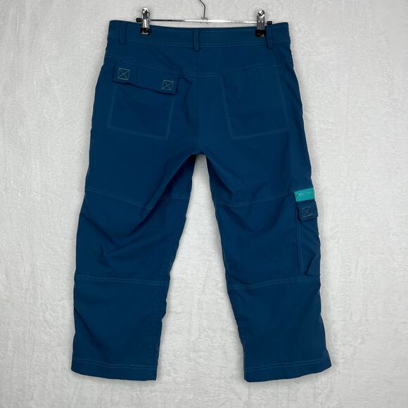 Title Nine Trail Mix Capri Pants Womens Sz 6 Blue Cargo Cropped‎ Hiking Outdoor - Picture 2 of 16